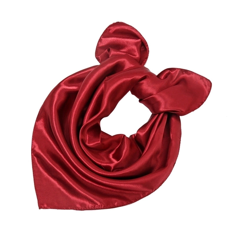 Women's Fashion Solid Color Satin Sewing Silk Scarves