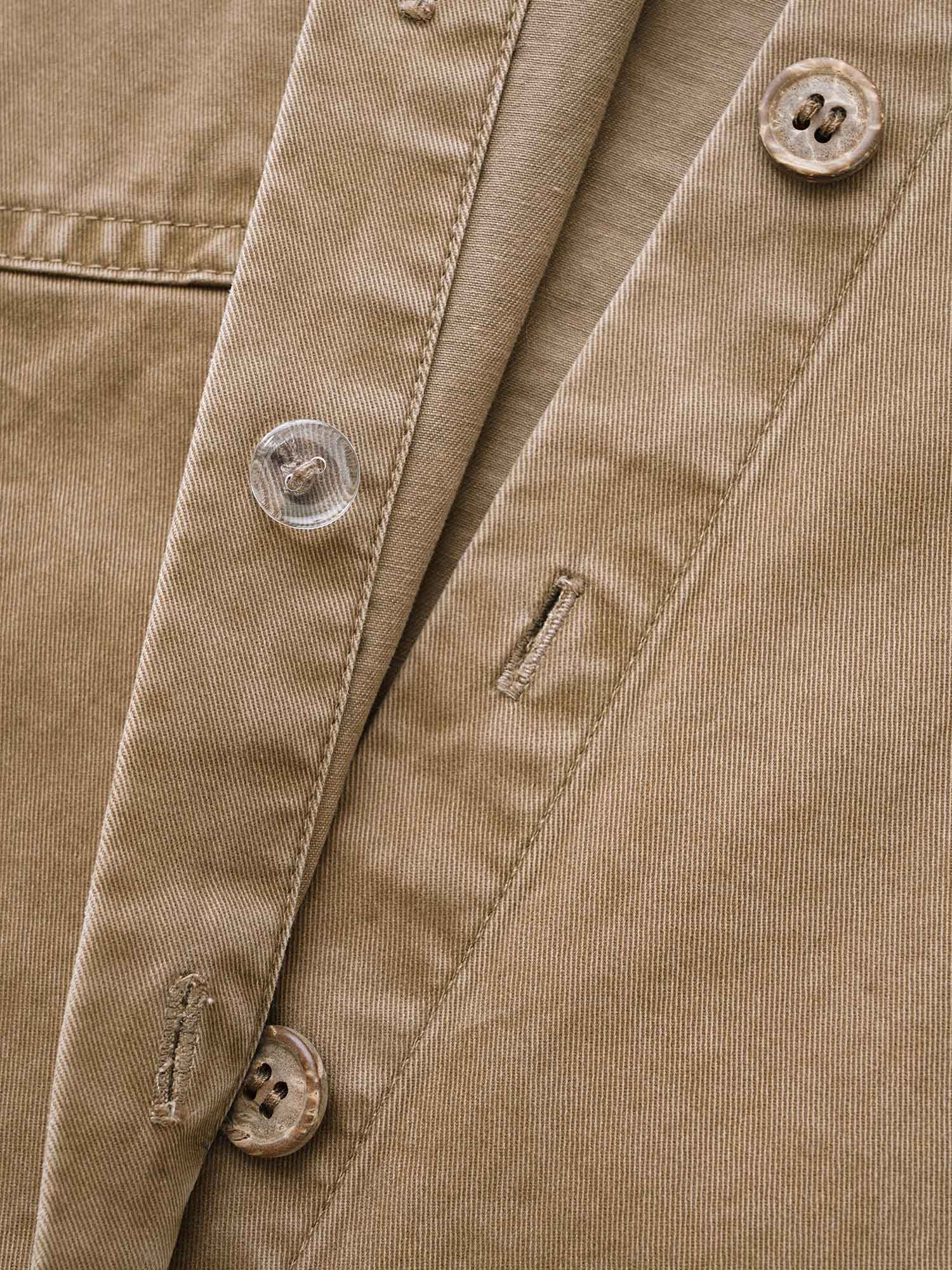 Vintage Patched Pocket Drawstring Shirt