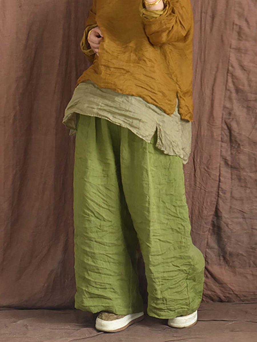 Women Summer Vintage Colorblock Loose Pants