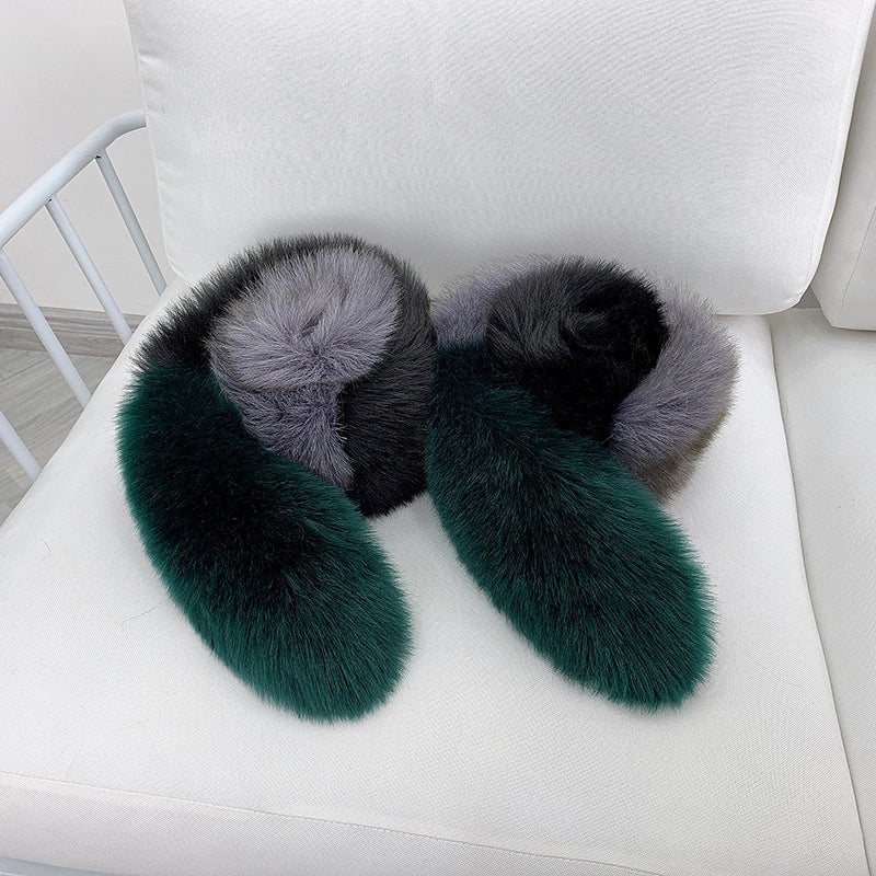 New Color Matching Fur Fox Fur Collar Scarf Scarf Luxury Charming Big Tail Fox Fur Scarf Women