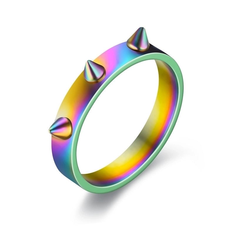 Minimalist Geometric Titanium Steel Rings