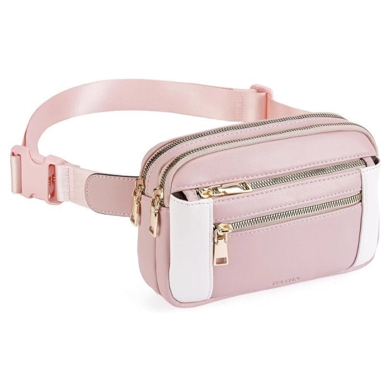 Women's Basic Solid Color Pu Leather Waist Bags