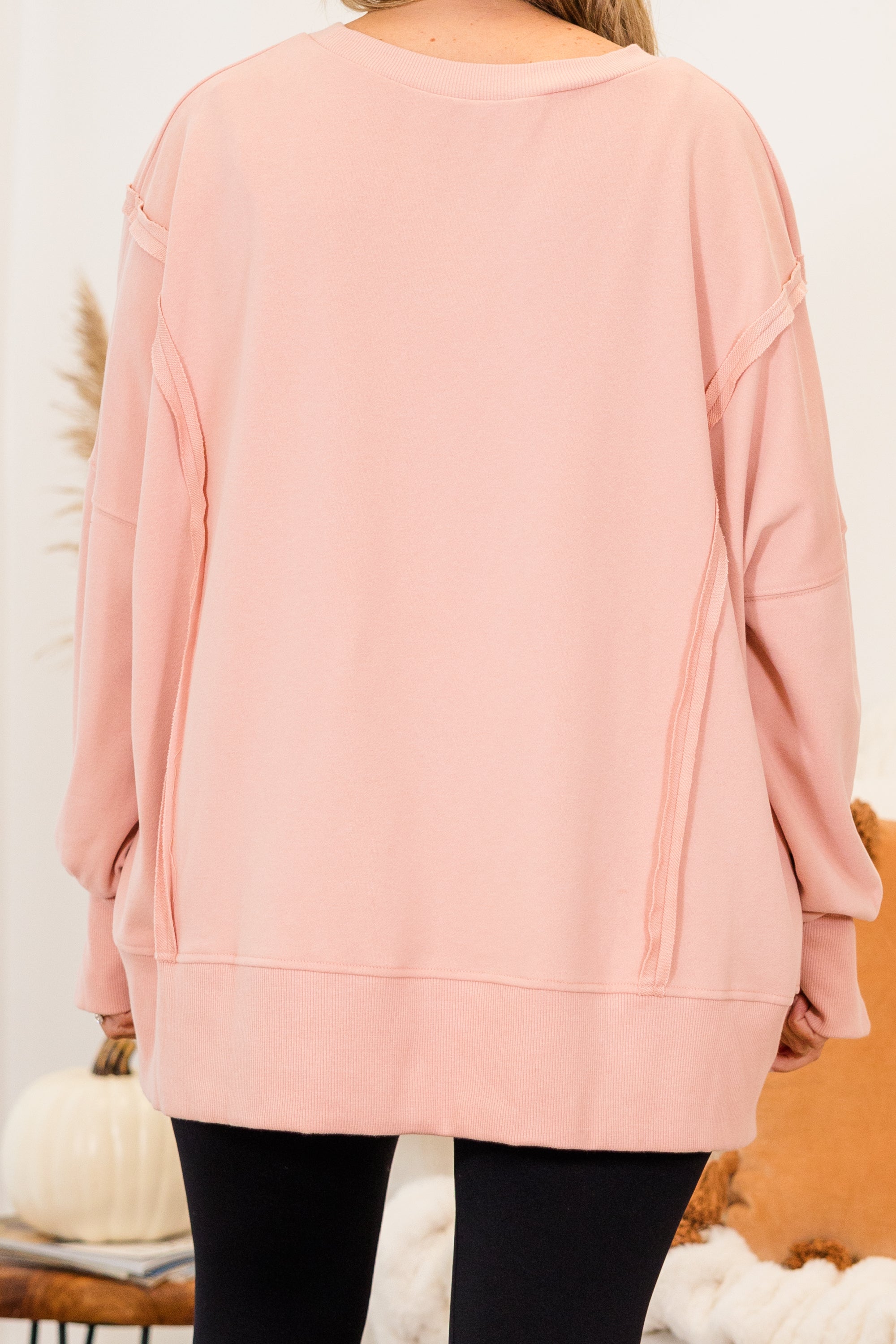 Sunset Glow Pullover. Pink