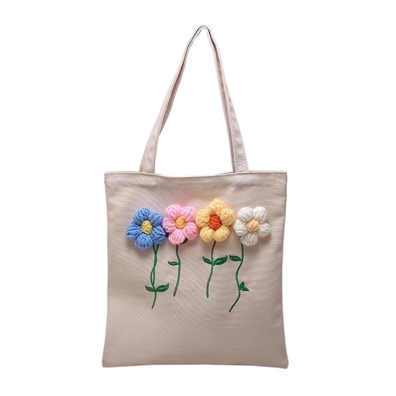 Women's Streetwear Flower Canvas Shopping Bags