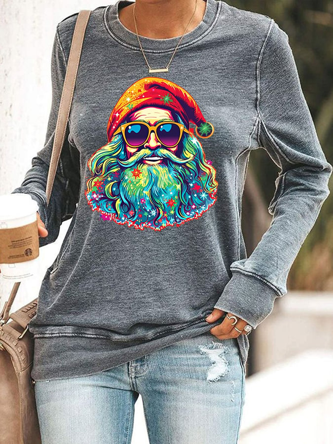 Women's Christmas Hippie Santa Casual Sweatshirt