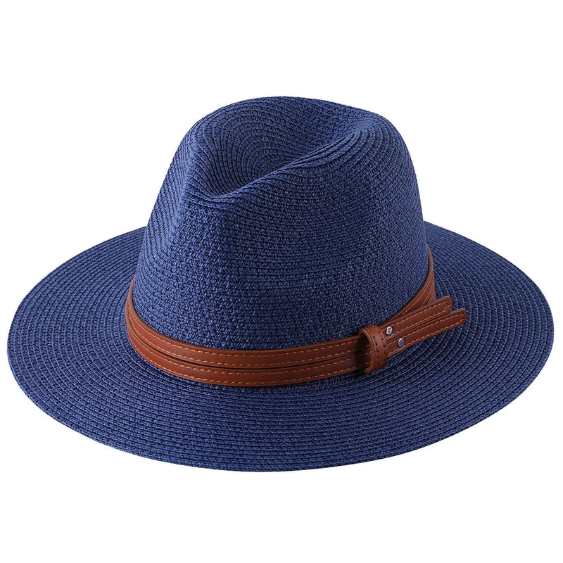 Women's Sun Hat Foldable Panamanian Sunshade Straw Hat Jazz Top Hat Beach Hat Trendy