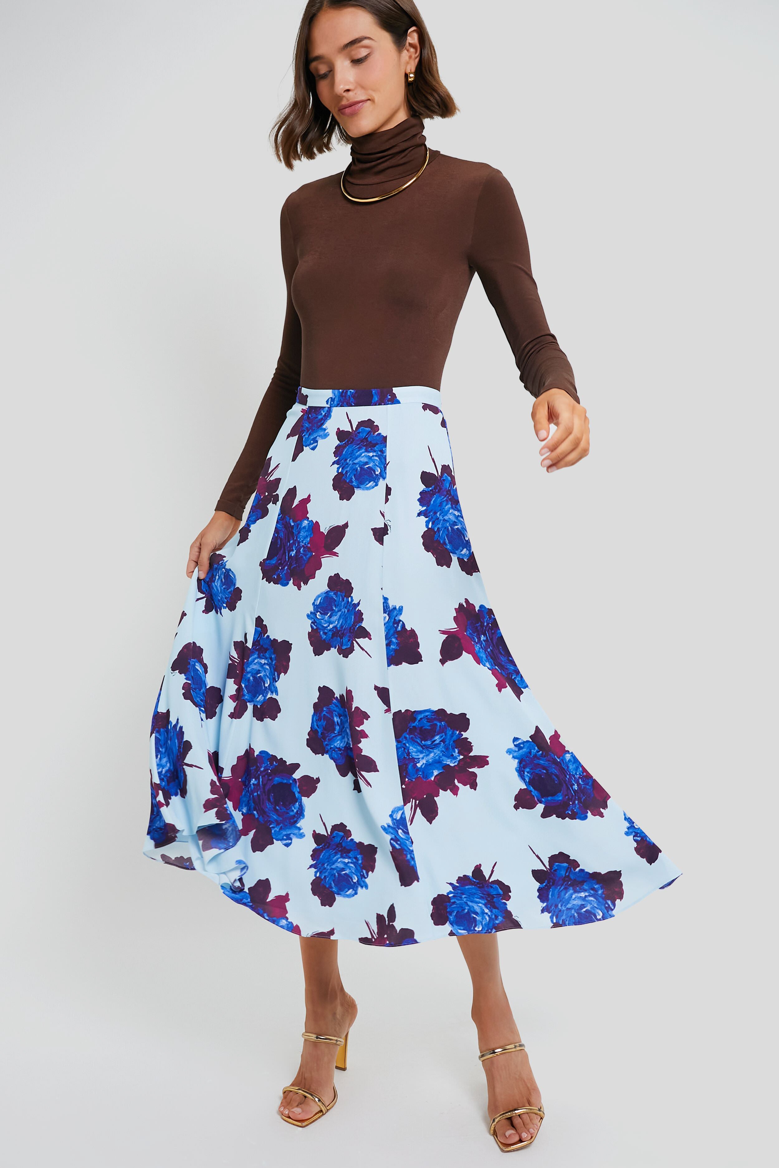 Rossini Rose Ice Blue Long Panel Skirt