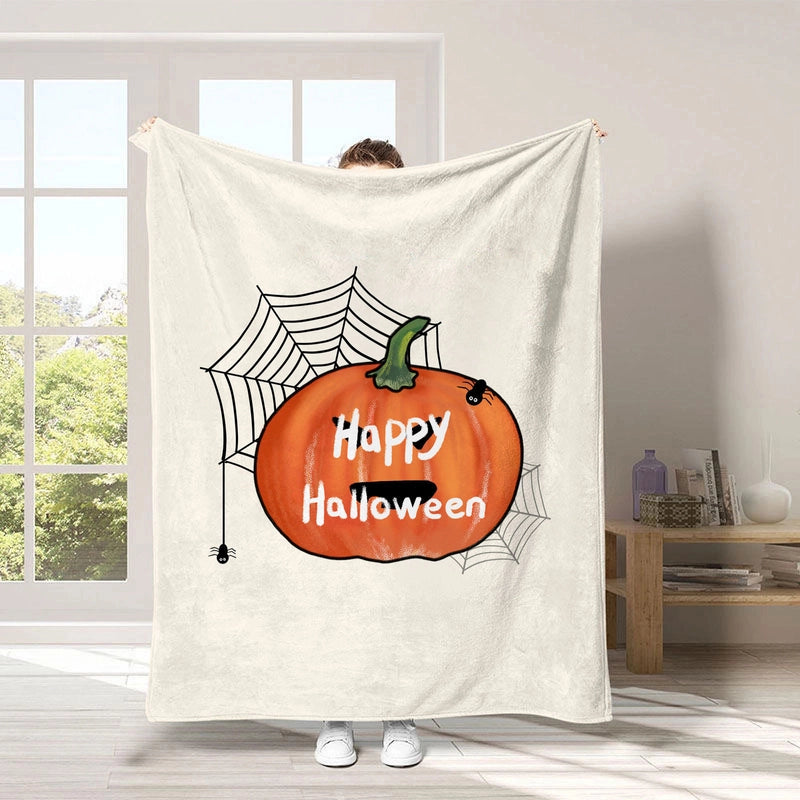 Halloween Cute Pumpkin Letter Bat Polyester Blanket Couch & Sofa Decor