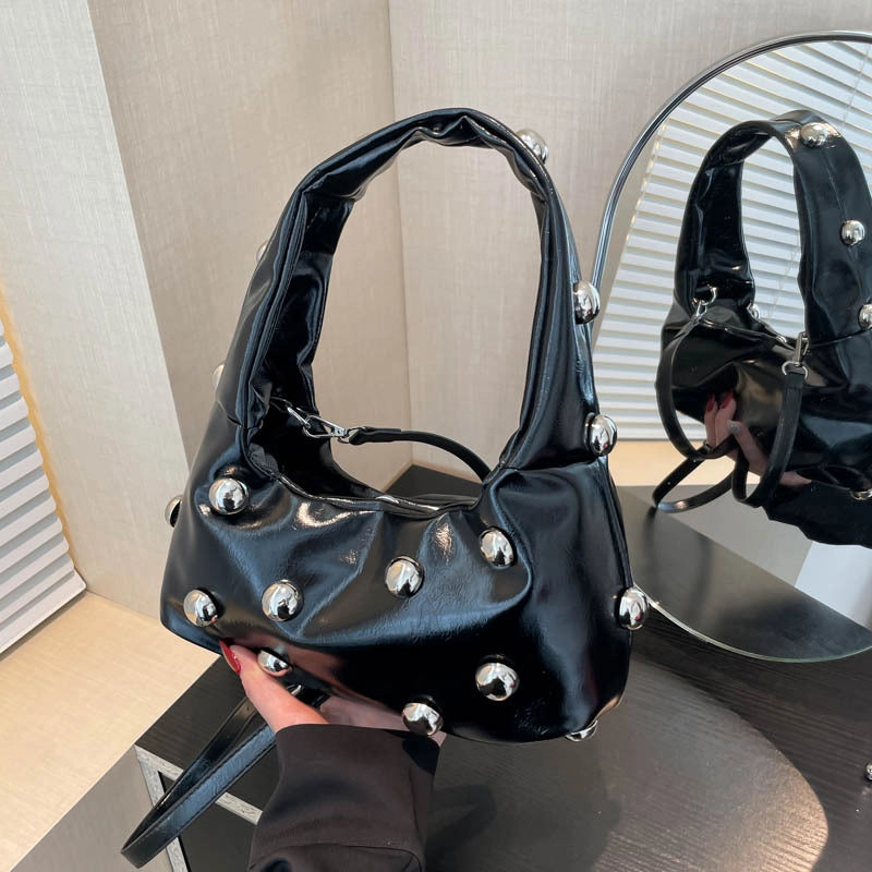 Women's Pu Leather Solid Color Streetwear Square Magnetic Buckle Shoulder Bag Underarm Bag