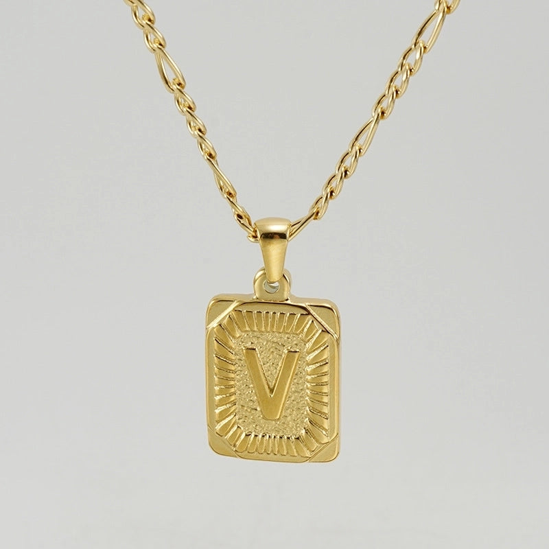 Fashion Letter Titanium Steel Plating Pendant Necklace 1 Piece