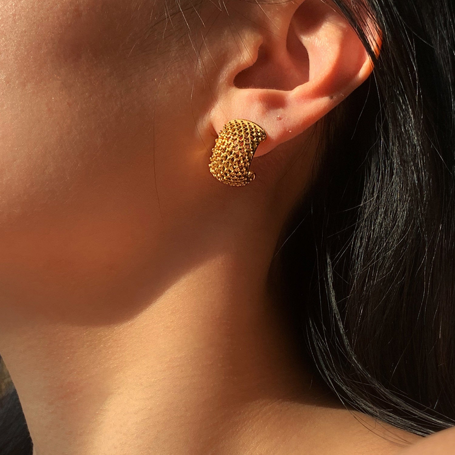 Geometric Stainless Steel 18K Gold Plated Earrings