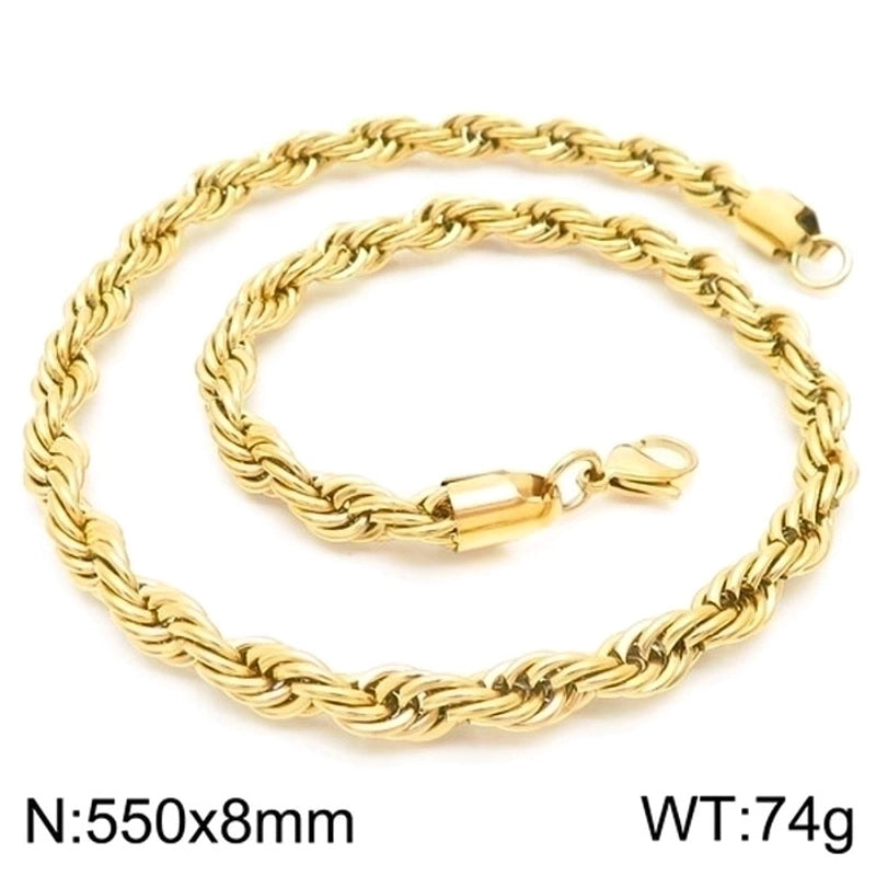 Casual Minimalist Solid Color 304 Stainless Steel 18K Gold Plated Plating Stainless Steel Necklaces