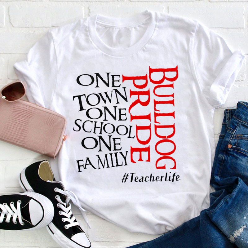 Personalized One Town One School One Family Teacher T-Shirt