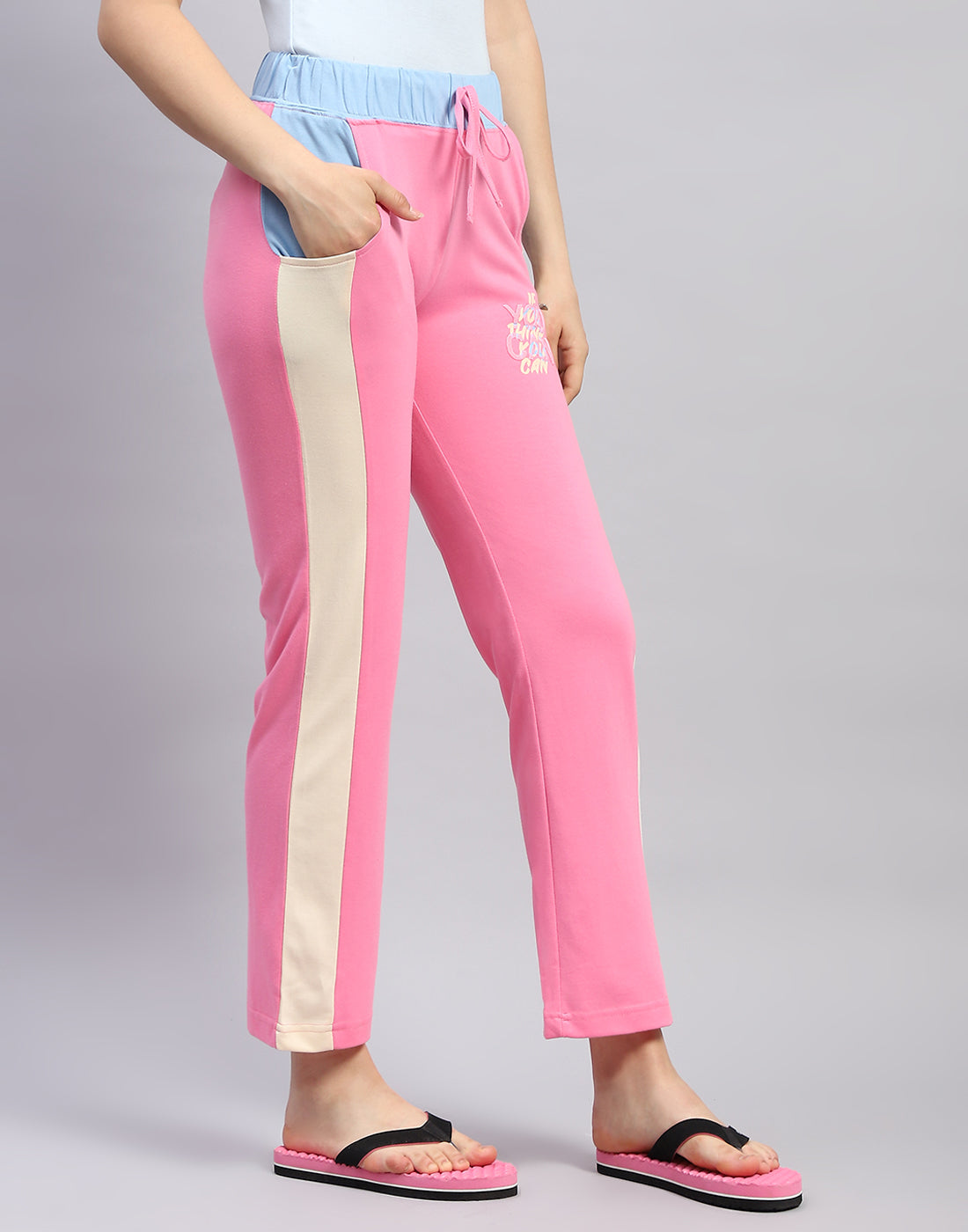 Women Pink Printed Regular Fit Lower