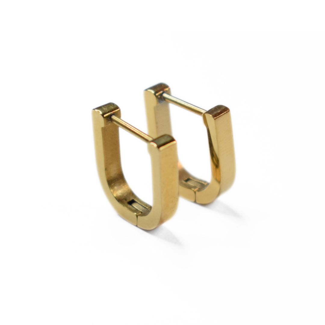 Half oval hoops  - Gold