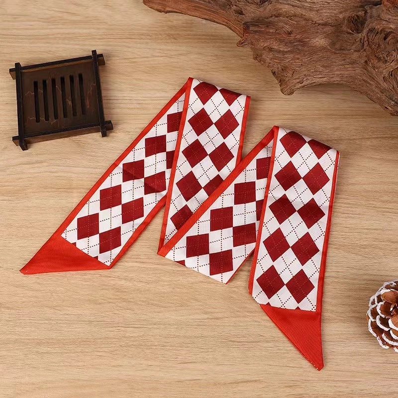 Women's Elegant Geometric Letter Flower Polyester Silk Scarf