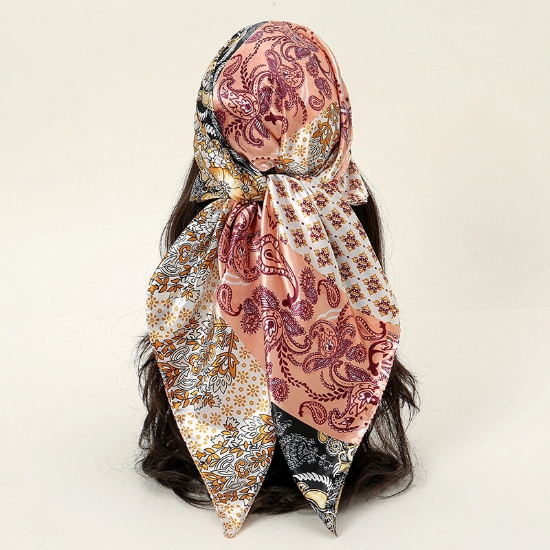 Women's Vintage Style Streetwear Leopard Satin Silk Scarf
