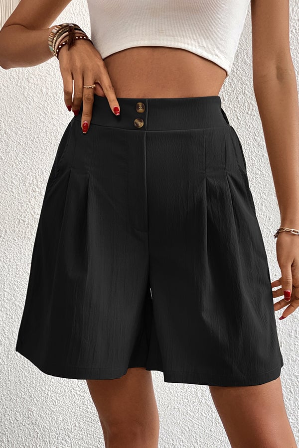 Fashion Solid Color With Pocket Shorts