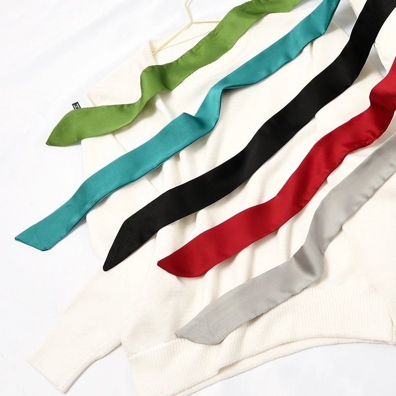 Women's Fashion Solid Color Satin Silk Scarves