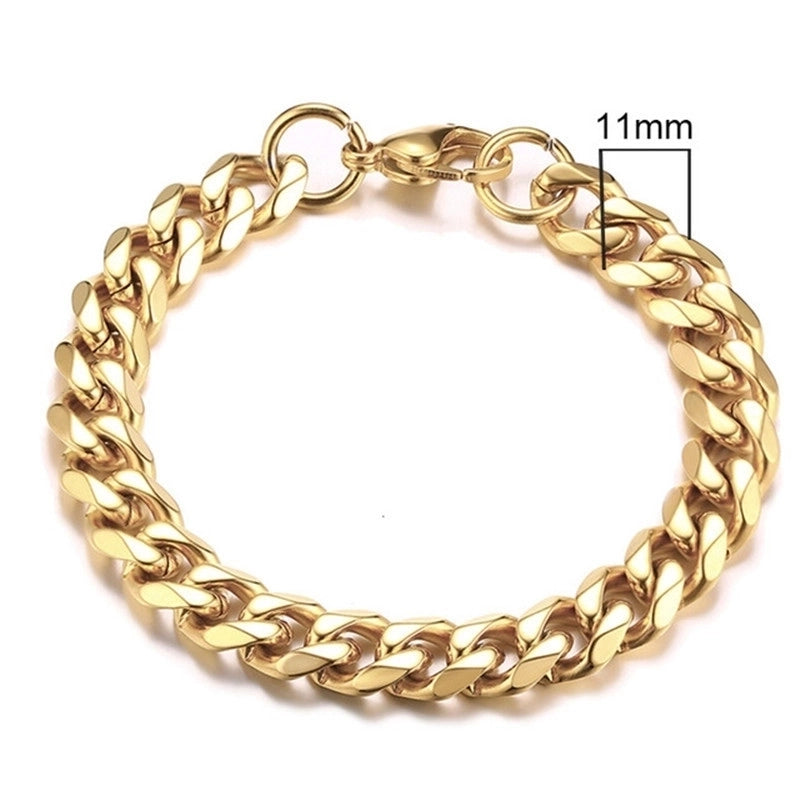 Hip-hop Geometric Stainless Steel Gold Plated Gold Plated Bracelets