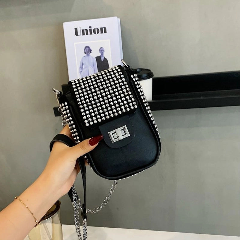 Women's Small Summer Pu Leather Solid Color Fashion Square Lock Clasp Square Bag