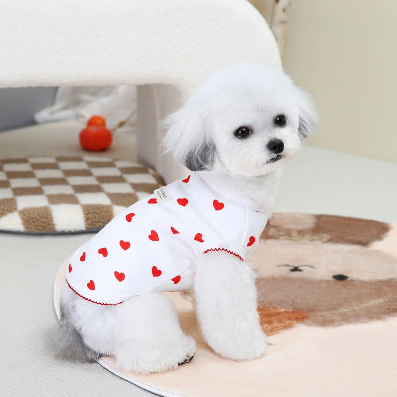 Casual Polyester Heart Shape Pet Clothing