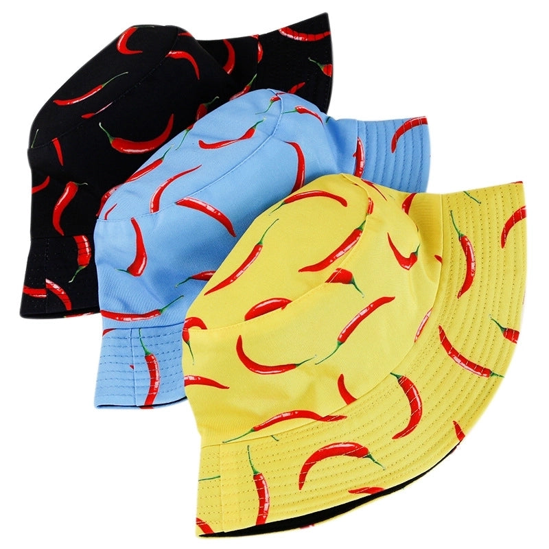 Unisex Minimalist Vegetable Wide Eaves Bucket Hat