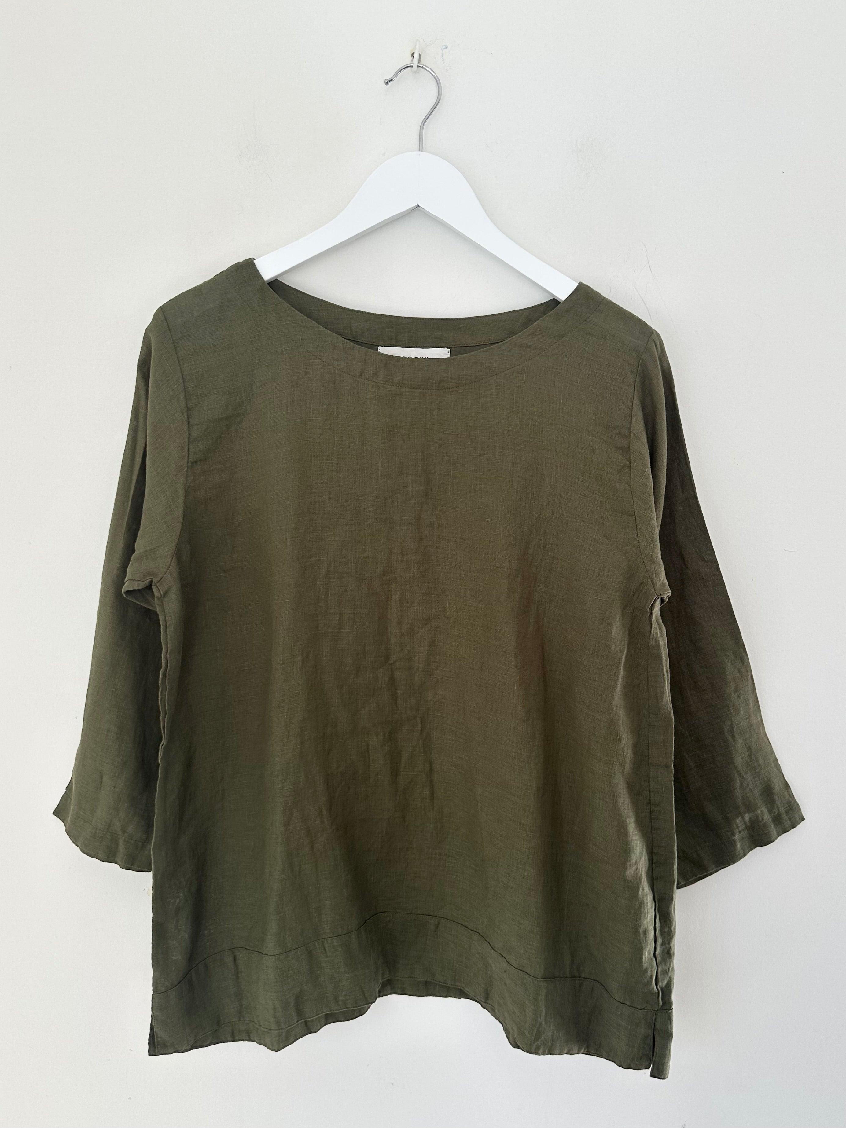 april top - army linen