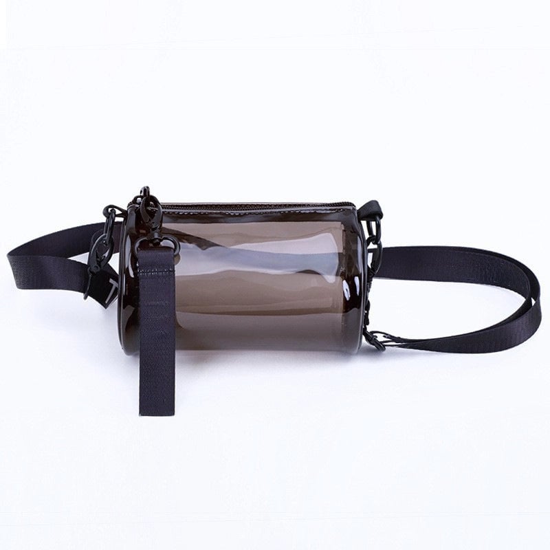 Women's Small PVC Solid Color Streetwear Zipper Crossbody Bag