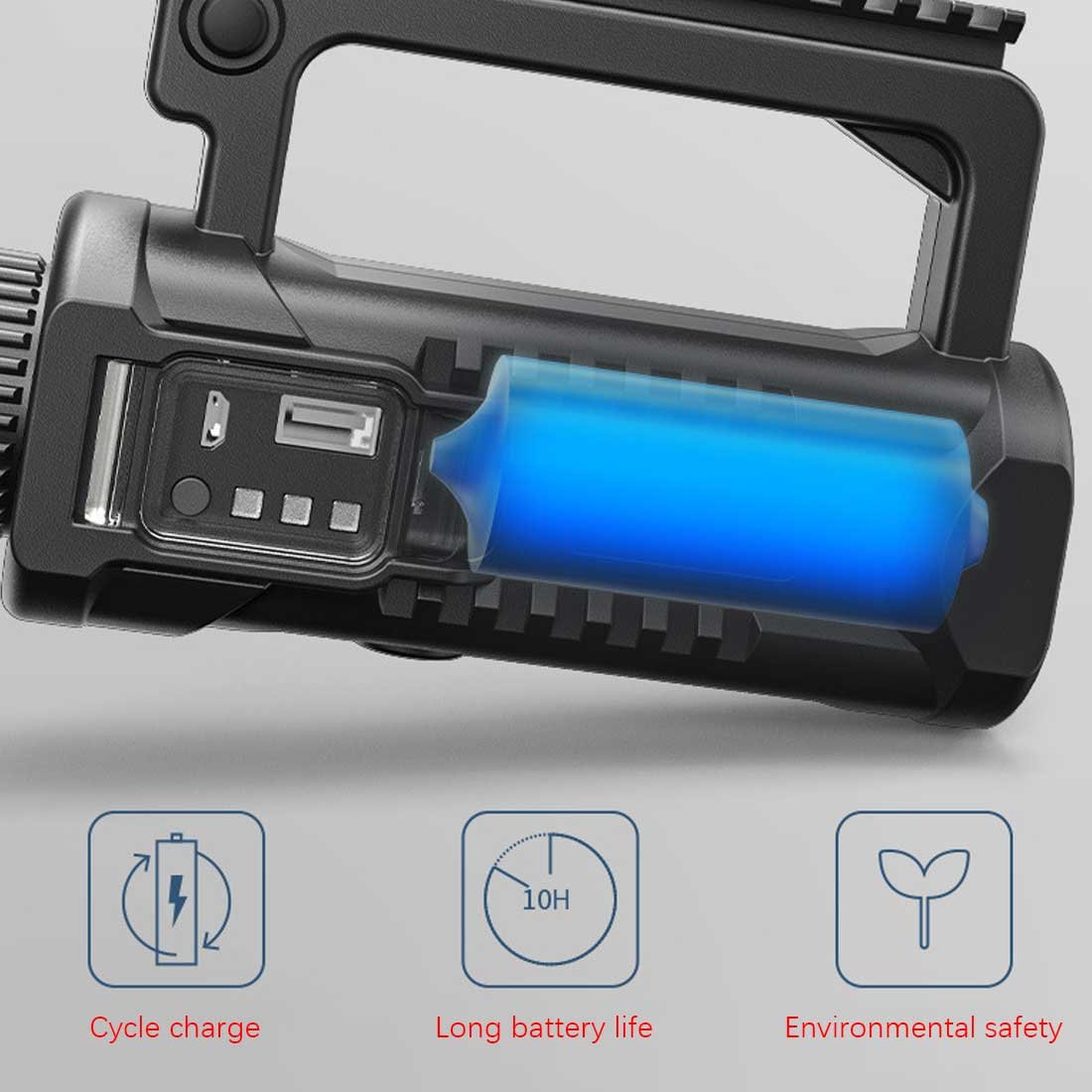 Rechargeable Handheld Spotlight Flashlight 90000 High Lumens