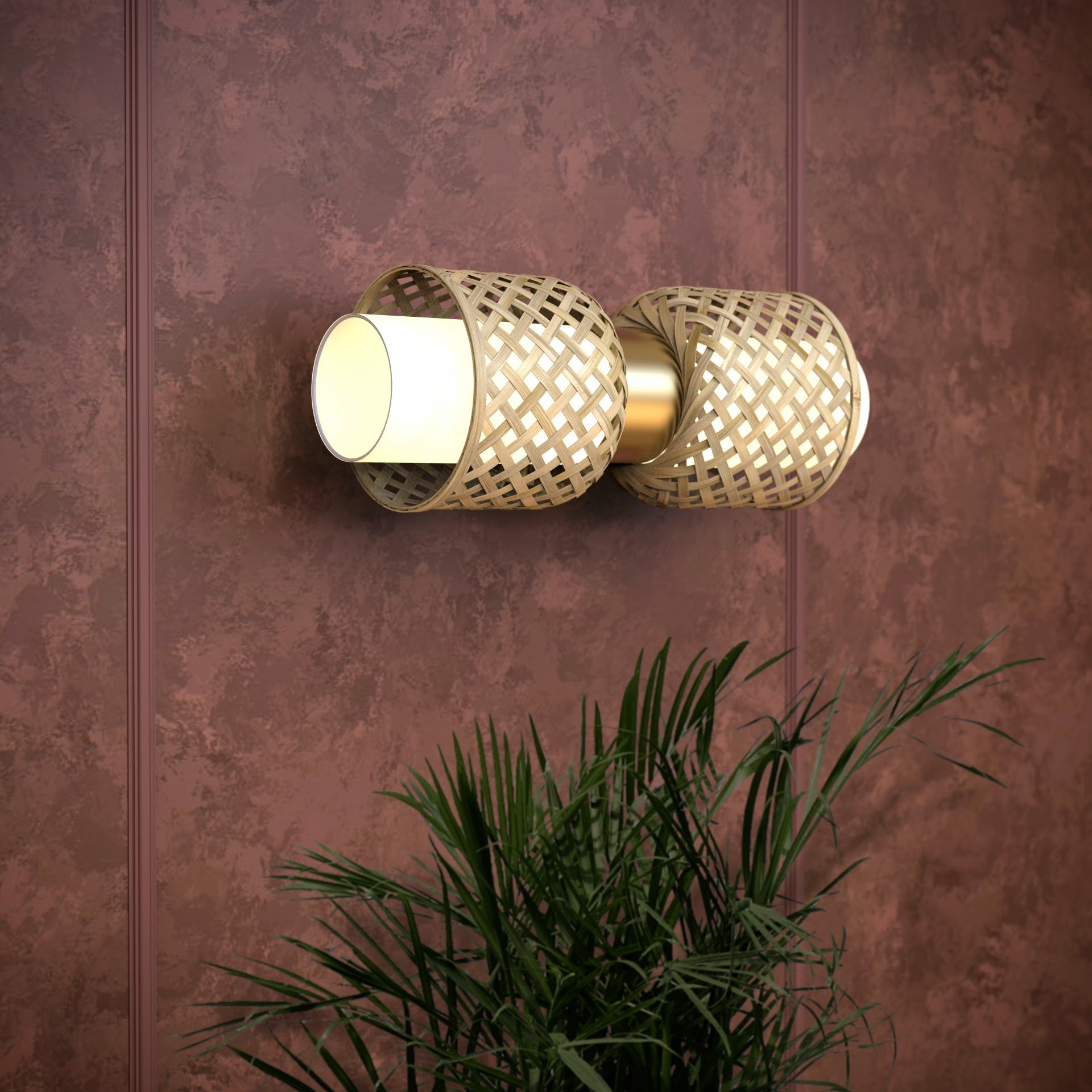 Metamorphosis Bamboo Wall Lamp Sconce DD: Handmade Cafe Lighting Restaurants Corner Decor [20cm/8in(Dia) X 55cm/22in(H)]