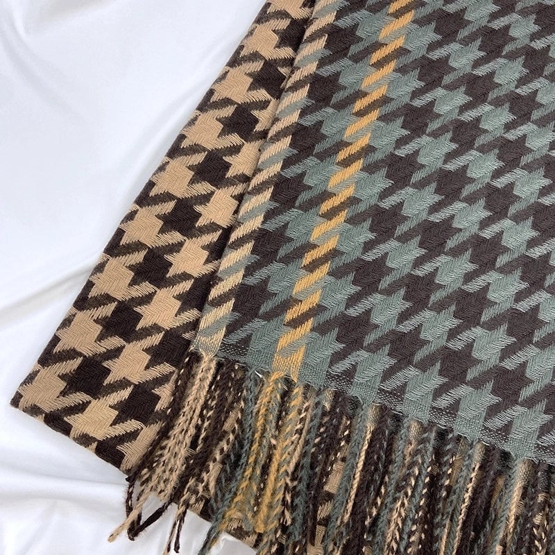 Women's Basic Plaid Imitation Cashmere Scarf