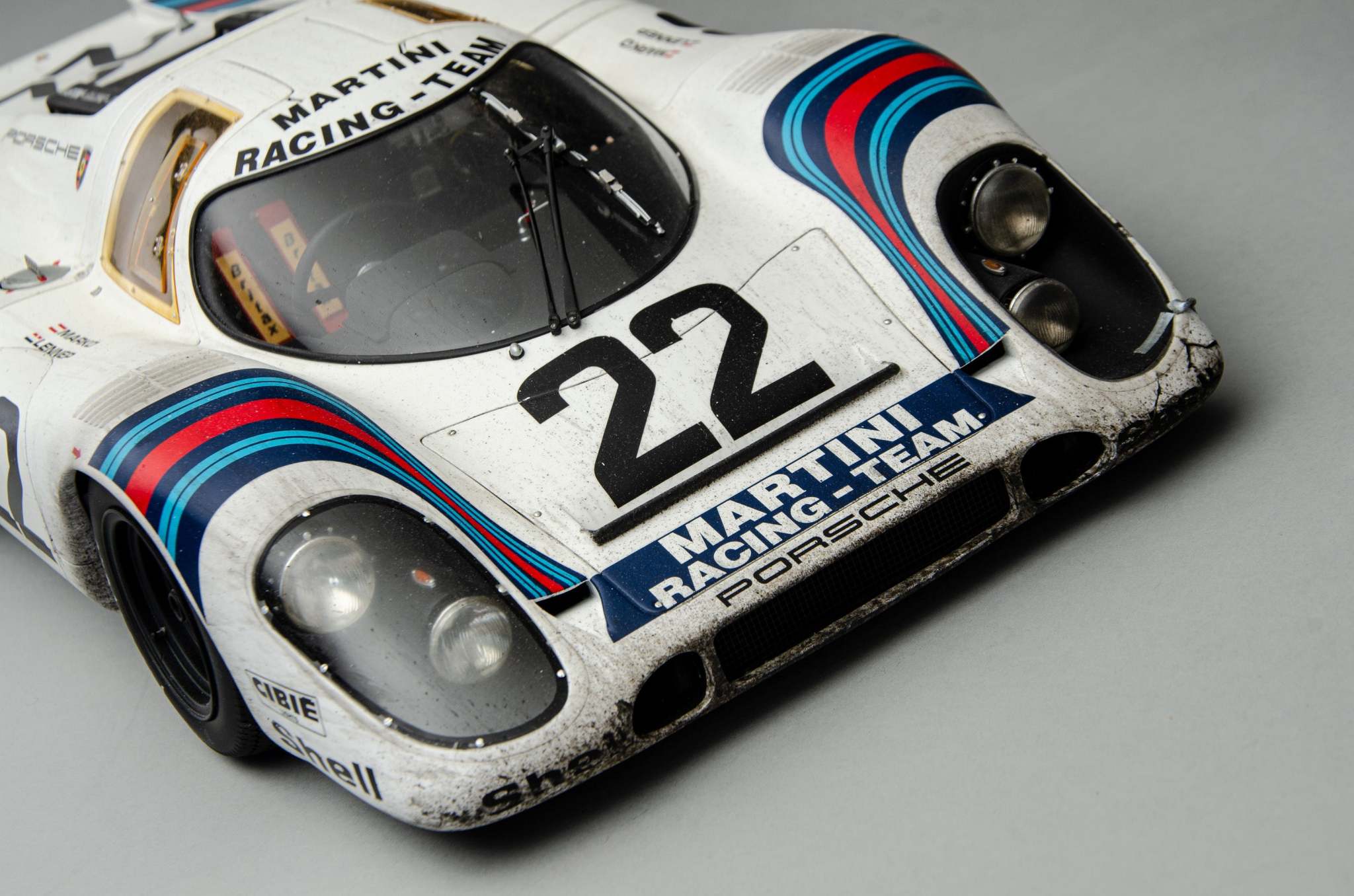 Porsche 917 KH - Ganador de Le Mans 1971 - Decoración Martini - Carrera desgastada