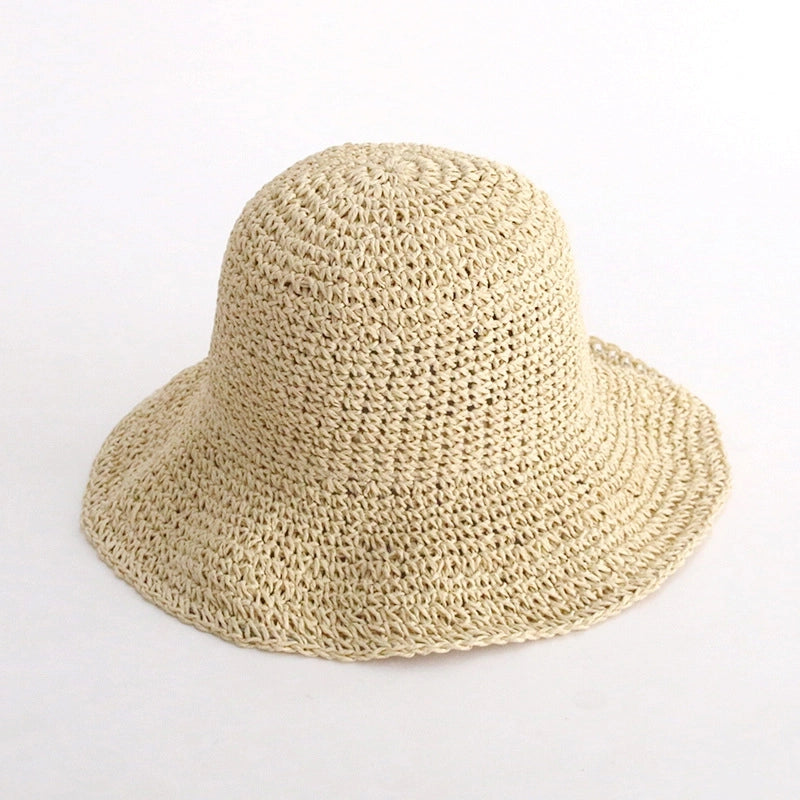 Summer Straw Hat Female Sun Protection Beach Sun Hat Holiday Sun Hat Seaside Big Brim Fisherman Hat Sun Protection Hat Handmade