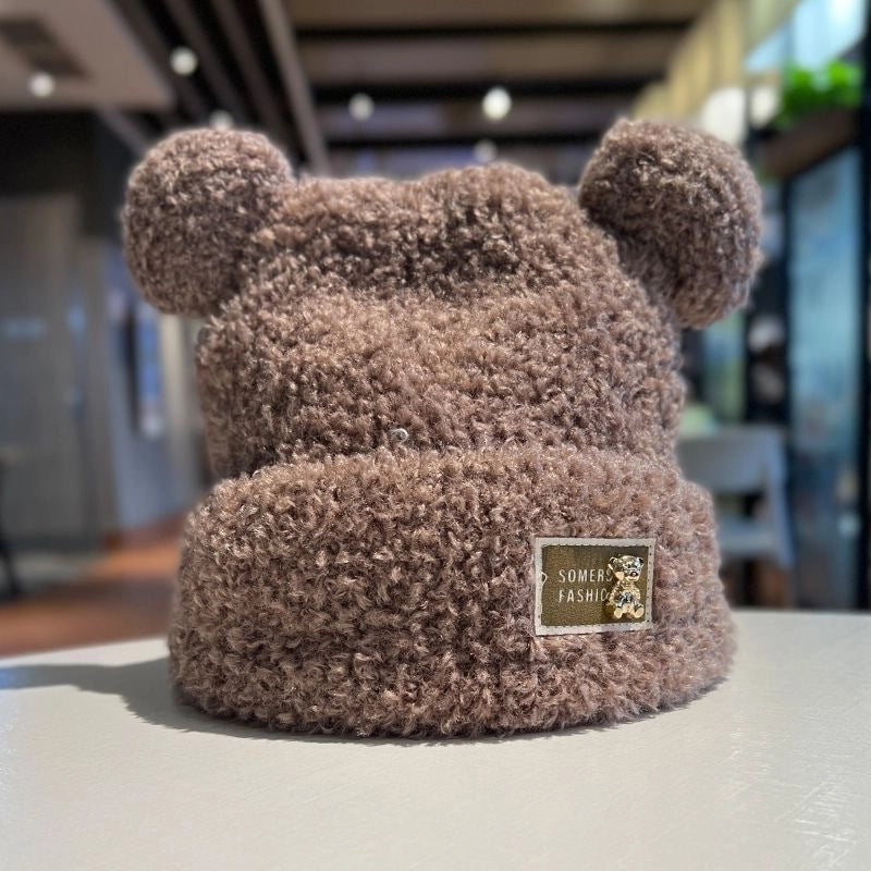 Women's Cartoon Style Cute Minimalist Solid Color Eaveless Wool Cap