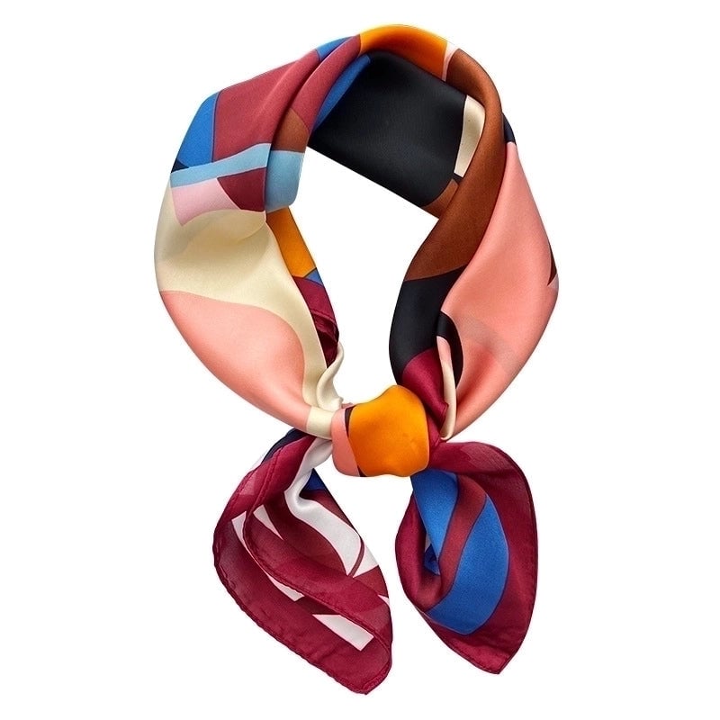 Women's Elegant Flower Polyester Printing Silk Scarf