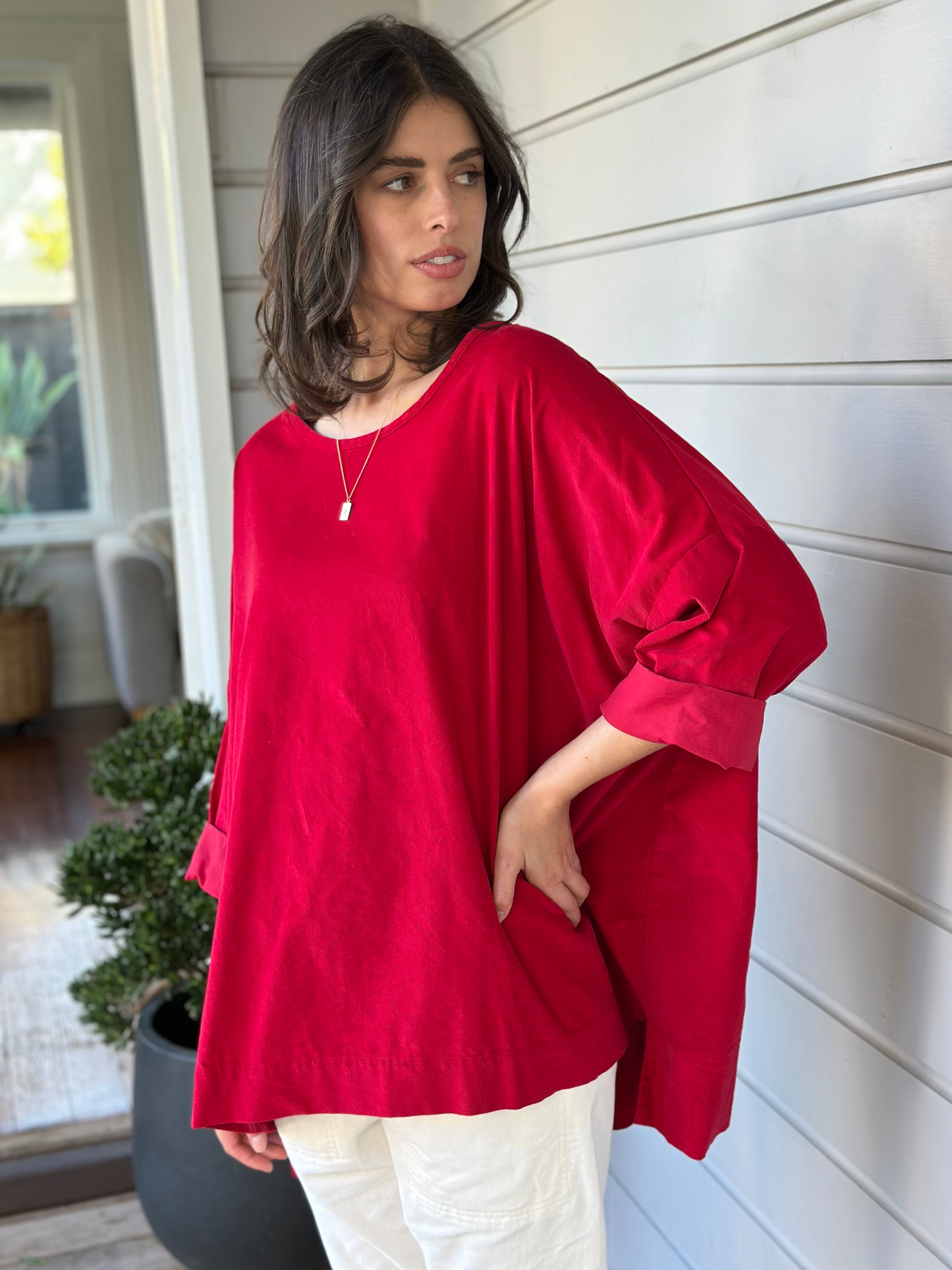 hunter top - winter red cord