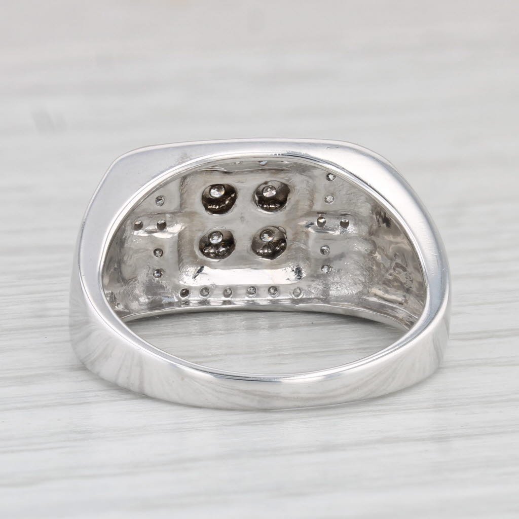 0.20ctw Diamond Cluster Ring 10k White Gold Size 8.5