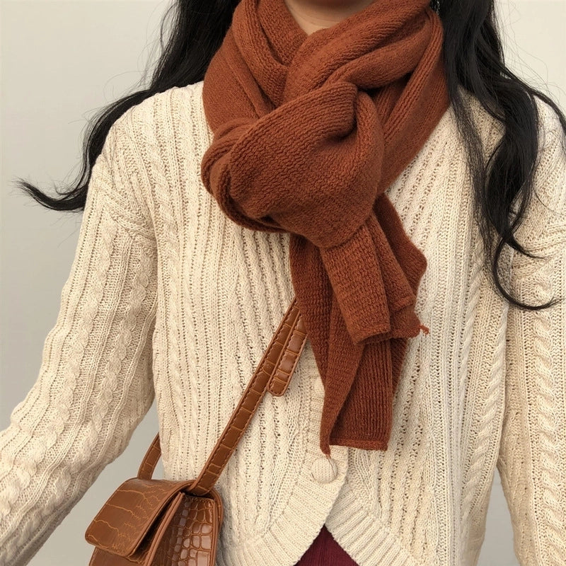 Winter Scarf Winter Men's Scarf Solid Color Cashmere Scarf Women's Shawl