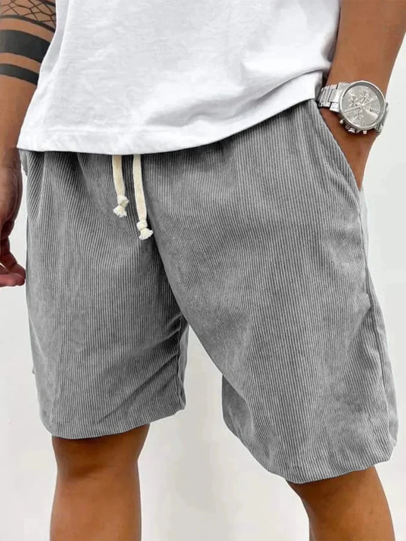 Casual Corduroy With Adjustable Drawstring Lightweight Shorts
