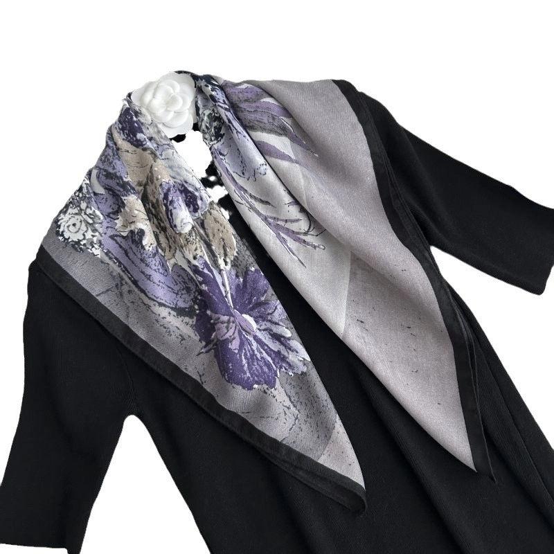 Women's Sweet Minimalist Color Block Polyester Printing Silk Scarf