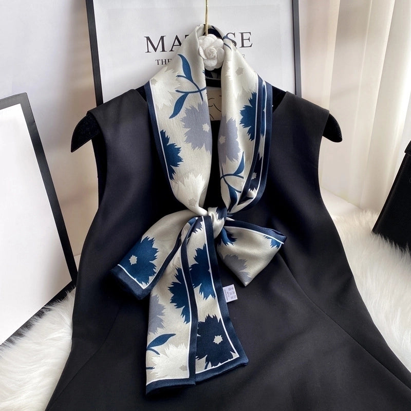 Women's Fashion Flower Silk Printing Silk Scarves