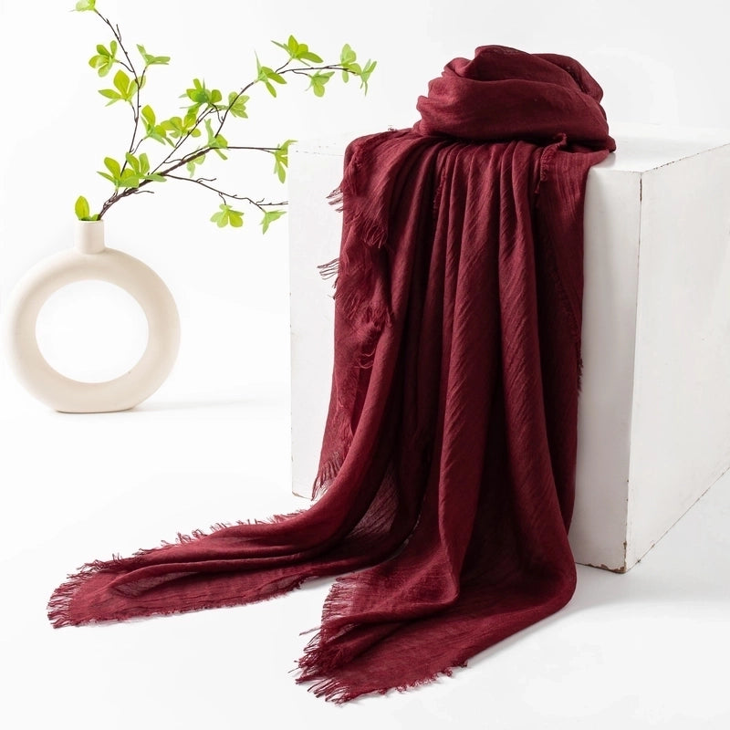 Women's Minimalist Solid Color Polyester Silk Scarf