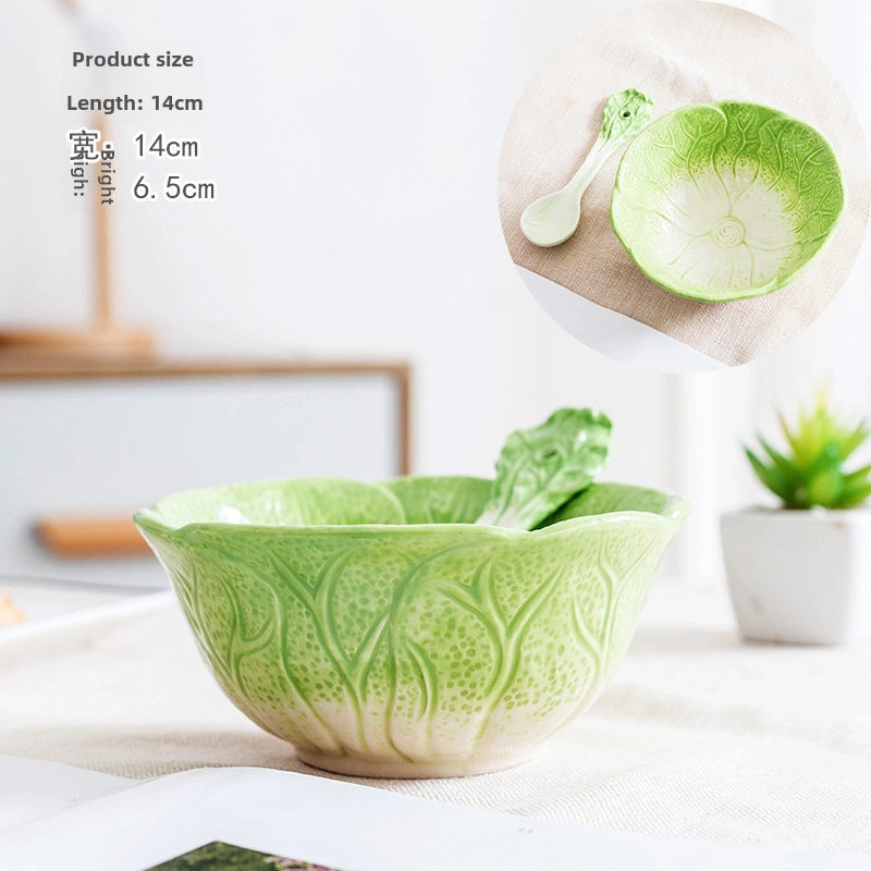 Creative Ceramic Bowl Fruit Bowl Vegetable Salad Bowl Children's Bowl Student Bowl Dessert Bowl Household Tableware