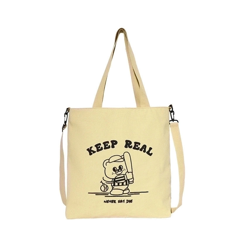 Women's Large All Seasons Canvas Preppy Style Streetwear Shoulder Bag Canvas Bag