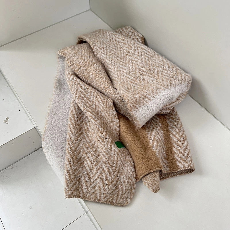 Women's Retro Modern Style Streetwear Color Block Polyester Scarf