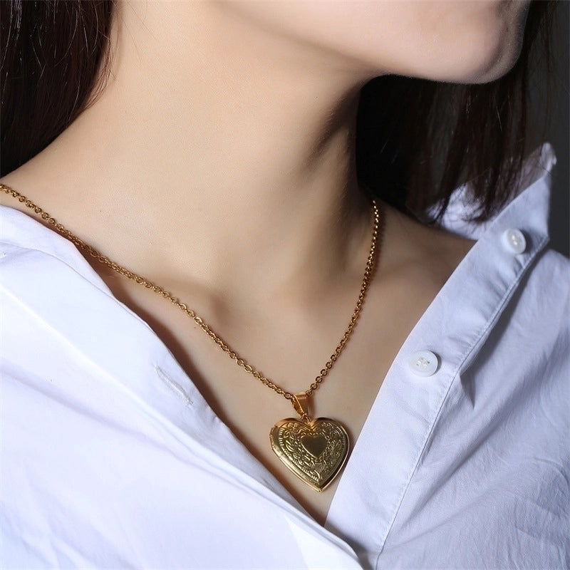 Fashion Letter Heart Shape 201 Stainless Steel 18K Gold Plated Plating Stainless Steel Necklaces