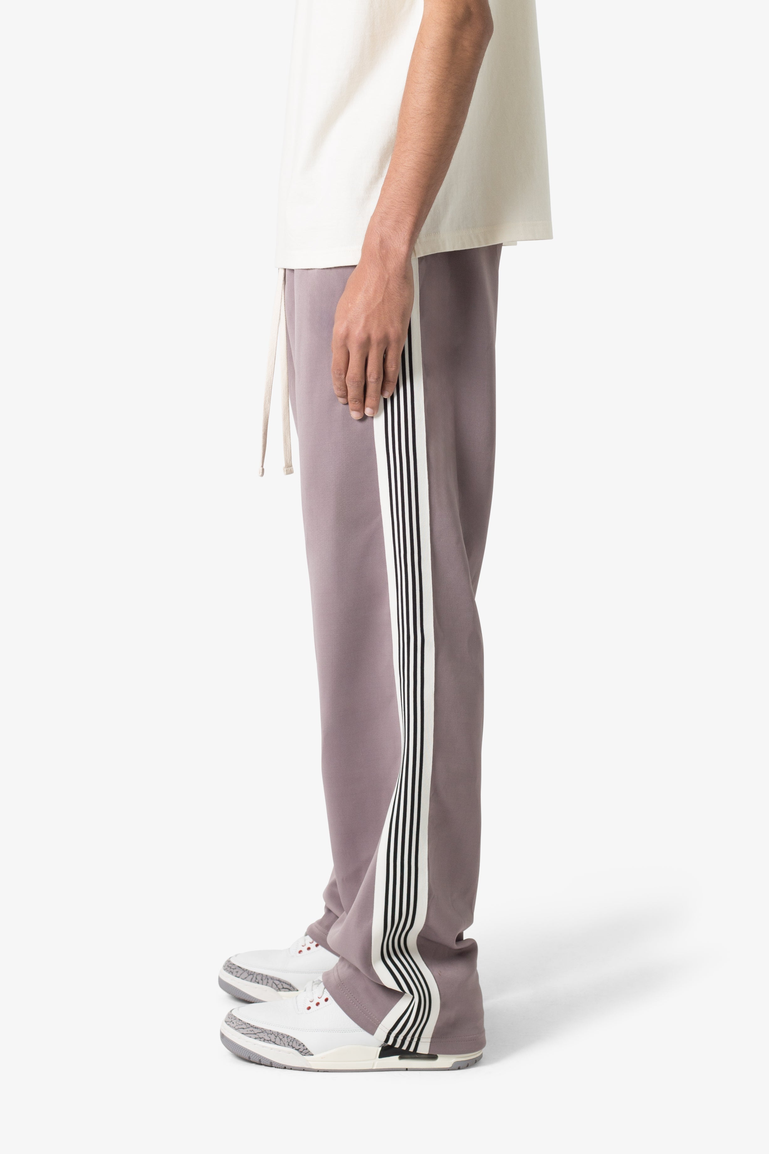 Tricot Side Stripe Pants - Mauve