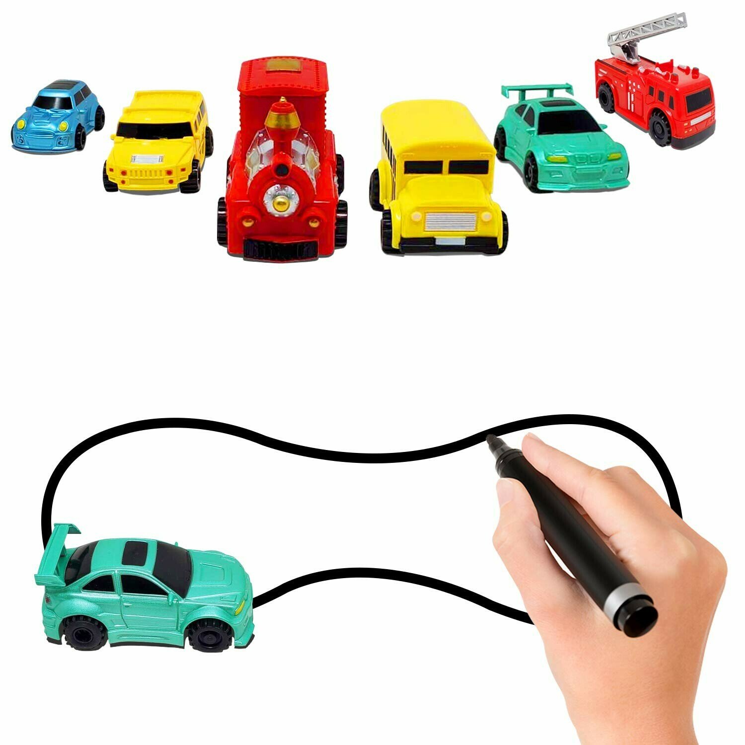 Only one-time sale throughout the year Sale-🔥47% OFF🔥)Magic Inductive Truck Toy Follows Line Drawn  Toy Vehicles Gift for Kids & Children