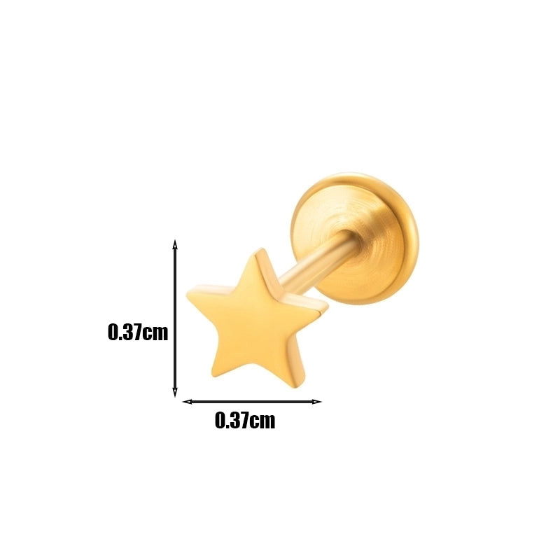 1 Piece Ear Cartilage Rings & Studs Minimalist Geometric Round 316L Stainless Steel  Plating 18K Gold Plated Ear Cartilage Rings & Studs